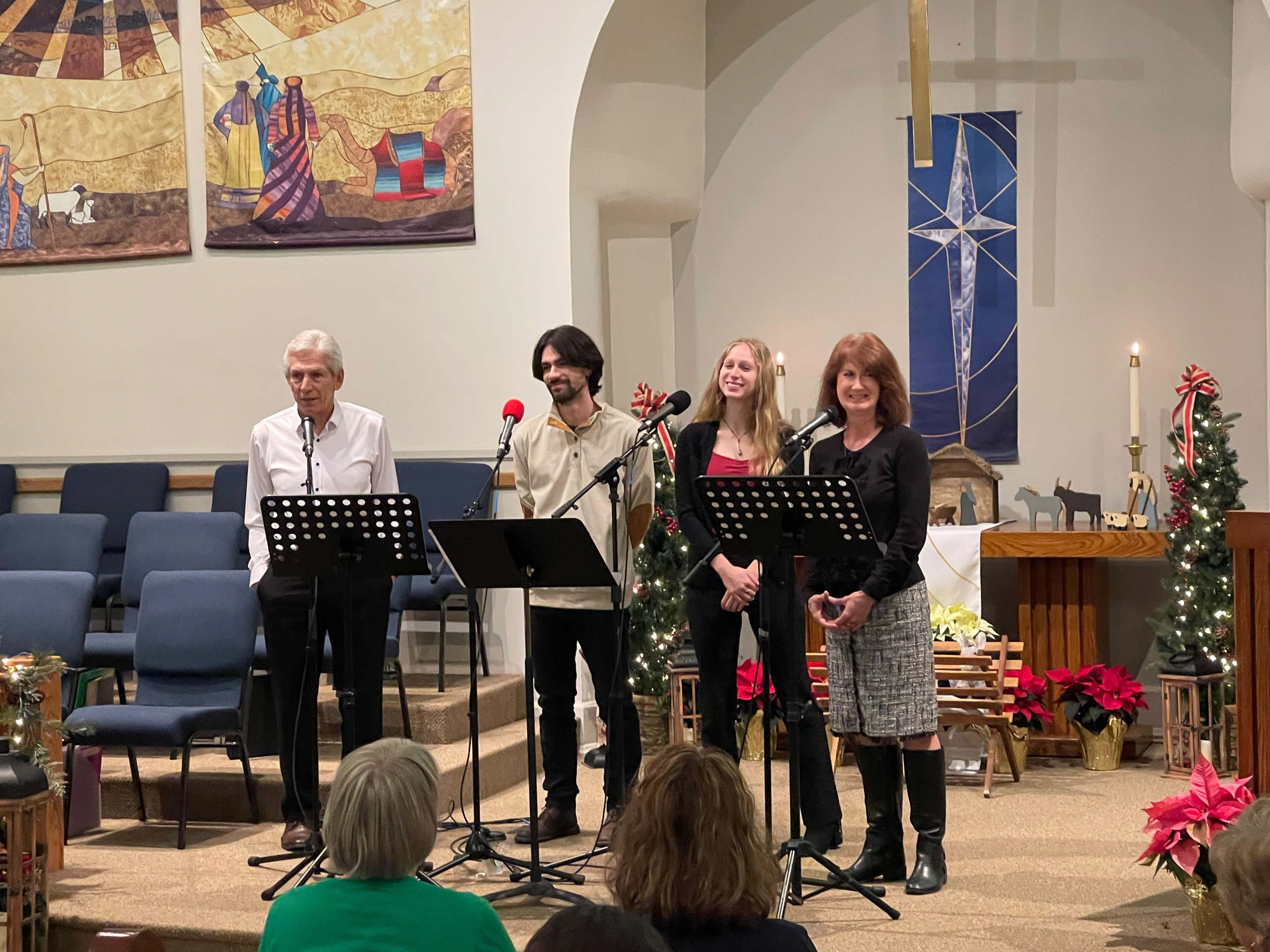 Small vocal group performs at church