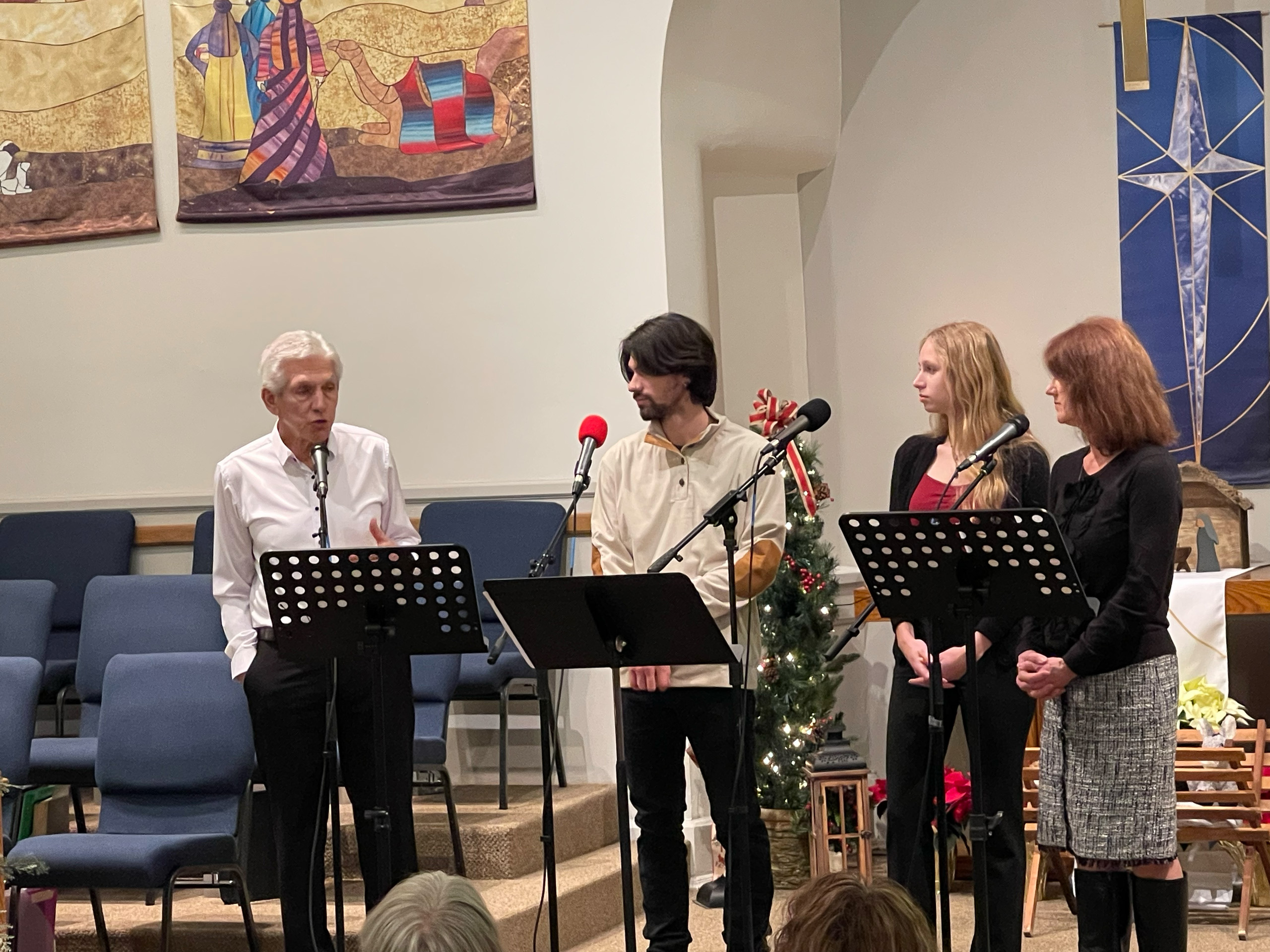 Small vocal group performs at church