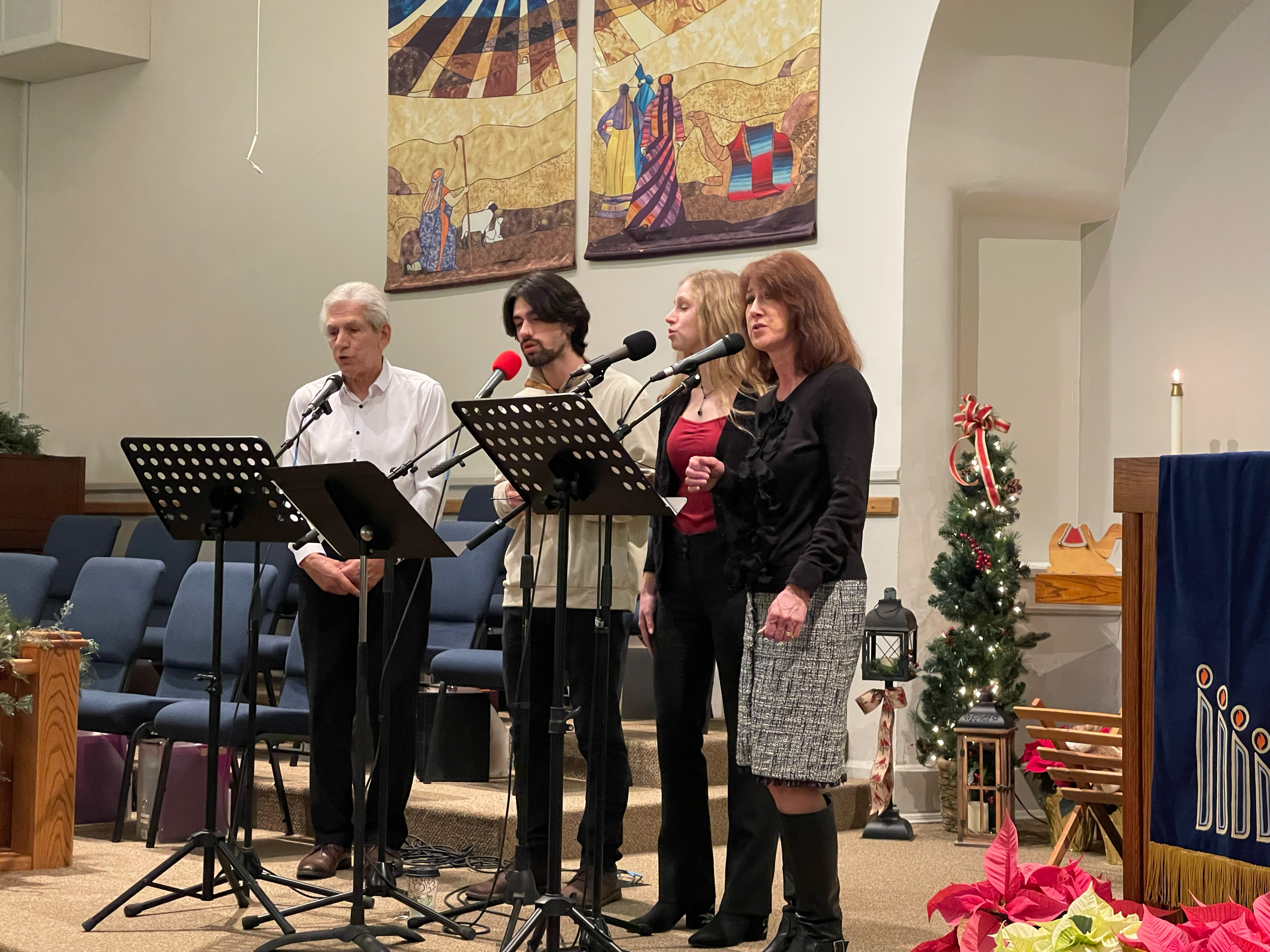Small vocal group performs at church