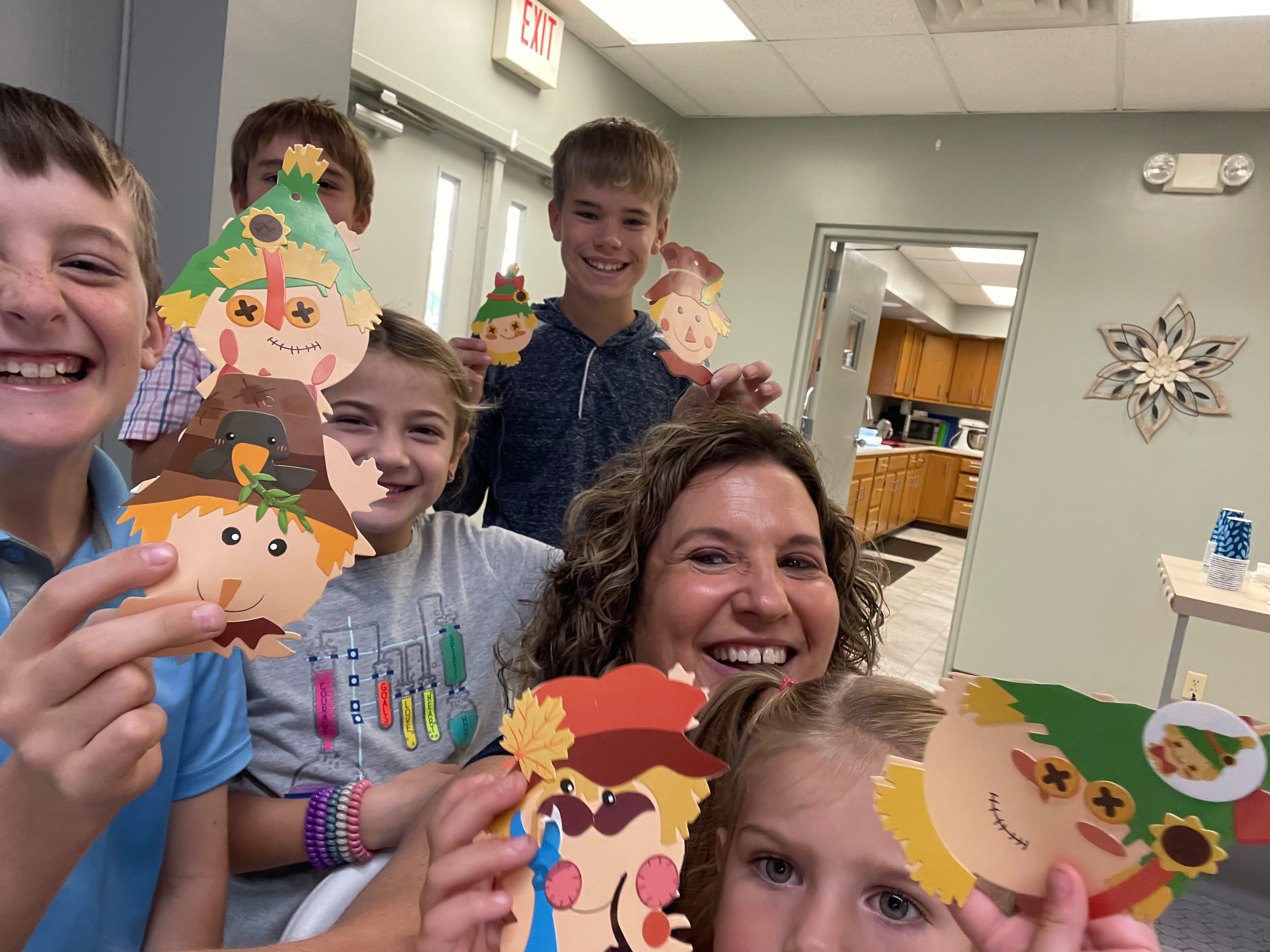 Children display handmade crafts at Farmersville United Methodist Church