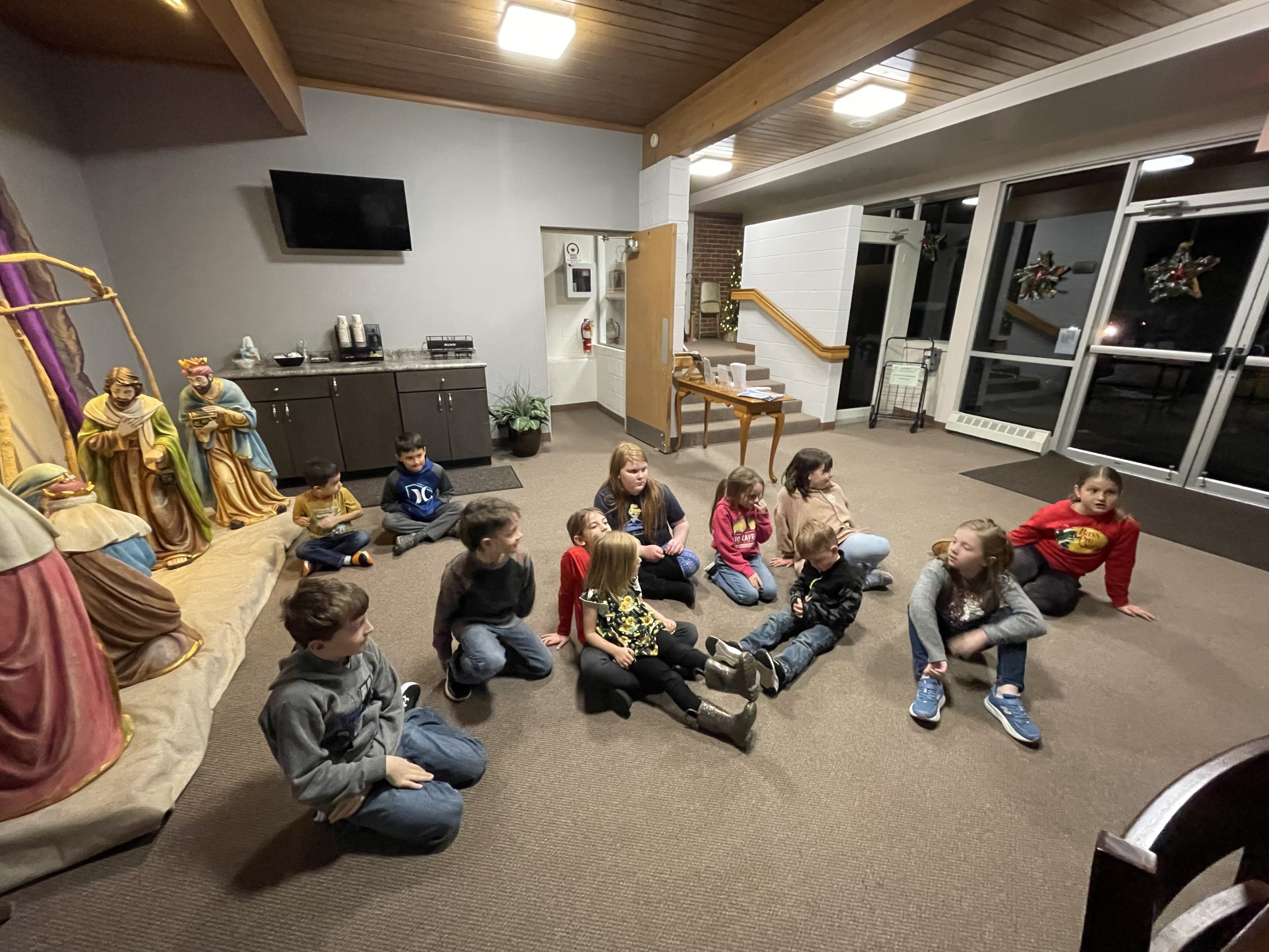 Sunday School class listens to teachers