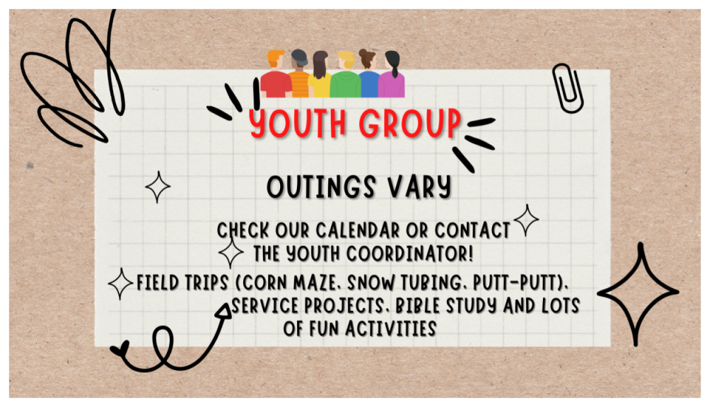 Graphic promoting Youth Group at church
